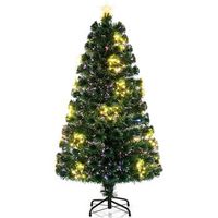 arbol de navidad de fibra optica costway arbol de navidad con luces incorporadas 170 ramas - 150 cm