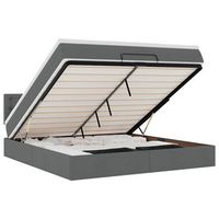 estructura cama otomana colchon tela gris oscuro 160x200 cm vidaxl