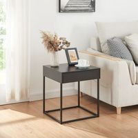 mesa auxiliar rautjarvi con cajon acero 50x43x41cm - negro mate encasa