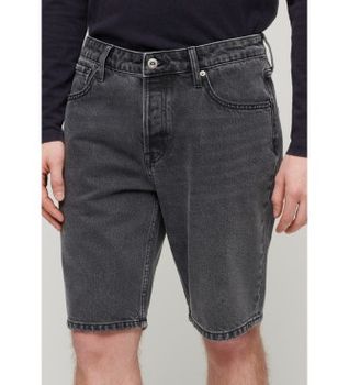 Superdry para hombre. M7110394A Pantalón corto vaquero recto negro (32), Casual, Algodón, Denim