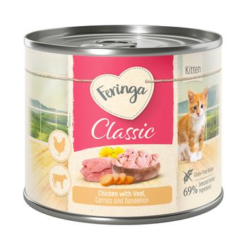 Feringa Kitten 24 x 200 g - Pack Ahorro - Classic: Pollo y ternera