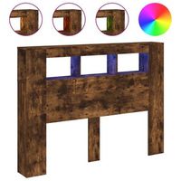 cabecero cama  panel de cabecera led madera ingenieria roble ahumado 140x185x1035 cm