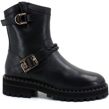 Liu Jo Botines Pink 184 Anfibio Biker Fibbie Black SF1029PX211 para mujer