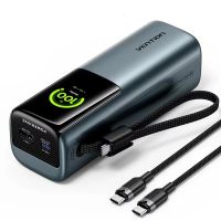 bateria externa vention fkf 165w 74wh 20000mah con pantalla tft inteligente viene con cable type-c suministro de energ