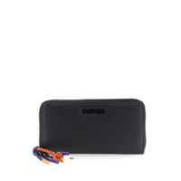 cartera saffiano con logo y charms a juego black