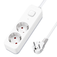aigostar regleta enchufes alargador enchufe de 2 enchufes con interruptor cable de 15 metros blanco