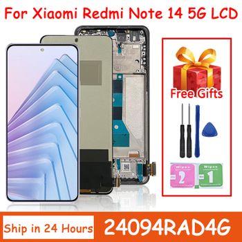 Pantalla AMOLED de 6.67'' para Xiaomi Redmi Note 14 5G, Pantalla LCD con Digitalizador y Marco para Redmi Note 14 5G 24094RAD4G