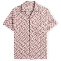 portuguese flannel camisa manga corta mosaic shirt - clay para hombre