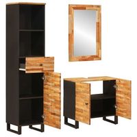 juegos de bano con cajon natural madera de mango maciza
