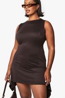 vestido recto plus super suave estilo panuelo brown
