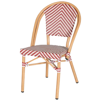 Silla París Burdeos Estilo Bistró Aluminio Y Textilene Trenzado EME Mobiliario