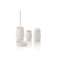 set de accesorios de bano 4 piezas abs blanco y goma