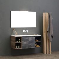 mueble modular de pared de 120 cm con puertas y compartimento abierto