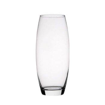TRESV Jarrón de Flores de Cristal, Florero abombado de Vidrio, 26cm, 21cm y 26.5cm de Alto, Elegante y Sofisticado