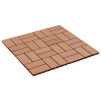 Tile De Decking 22 Uds. Teca 30 X 30 Cm Wpc Vidaxl