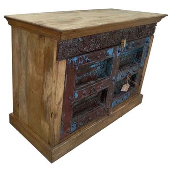 Aparador de madera artesanal 117x42x92h  marrón