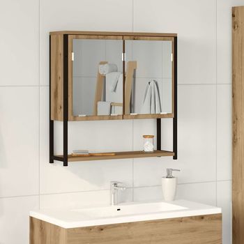 Vidaxl Armario Con Espejo Roble Artisan 60 X 16 X 60 Cm