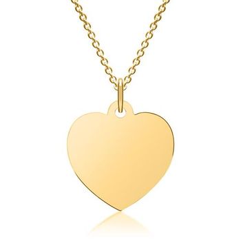 Cadena de plata con colgante dorado grabable