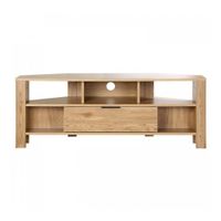 mueble de tv de esquina 1 cajon decoracion roble - l120 cm