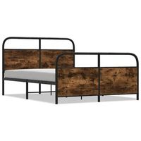 cama matrimonial  cama para adultos  estructura de cama sin colchon metal roble ahumado 140x190 cm