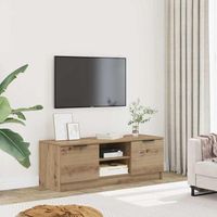 mueble tv  mueble de salon  mesa de tv madera contrachapada artisan roble 102x35x365 cm cfw715872