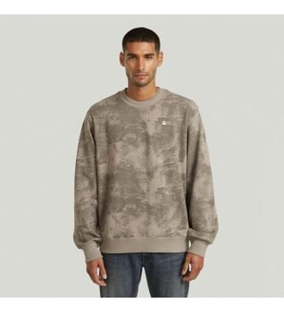 G-Star para hombre. D29294-E209-J183 Sudadera Allover Print kaki (S), Marrón, Casual, Verde, Algodón