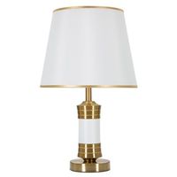 lampara de mesa de metal blanco y dorado cm o 31x52