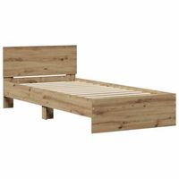 estructura de cama con cabecera roble artisan 90 x 200 cm
