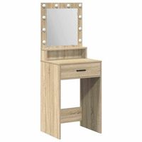 mesa tocador  mesa de maquillaje roble sonoma 50 x 41 x 135 cm madera de ingenieria