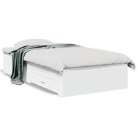 cama para adulto  cama individual  cama con cajones madera de ingenieria blanco 100x200 cm