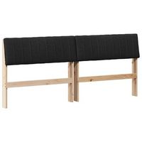 cabecero tapizado negro 180 cm madera de pino macizo vidaxl