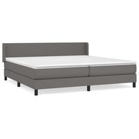cama tapizada 203x203x88 cm vinilo - gris