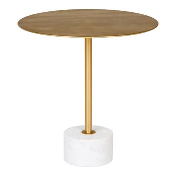 Beistelltisch lecco ø51cm, gold/weiß