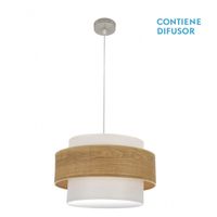 fabrilamp colgante myriam 2xe27 niquelmadera clara regx50x50 cm
