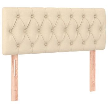 Cabecero Cama | Panel De Cabecera De Tela Color Crema 90x7x78/88 Cm