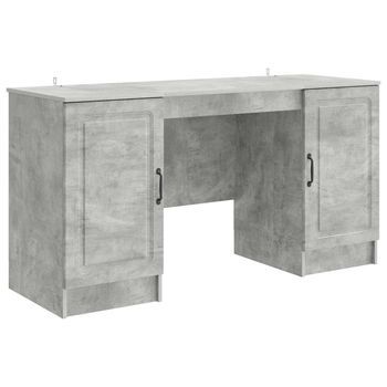 Escritorio Con Estante Gris Hormigón 142,5 X 50 X 75 Cm Vidaxl