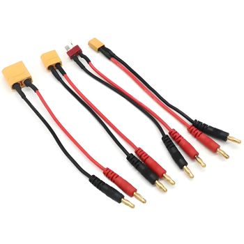 Cable de carga con conector Banana Plug T/XT30/XT60/XT90, cable de silicona 14AWG para batería Lipo