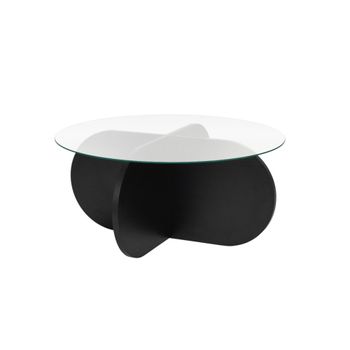 Mesa de centro con tablero de vidrio d75 cm -