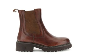 botines de piel con elásticos cognac 37