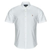 polo ralph lauren camisa manga corta camisa de corte recto en oxford liso para hombre