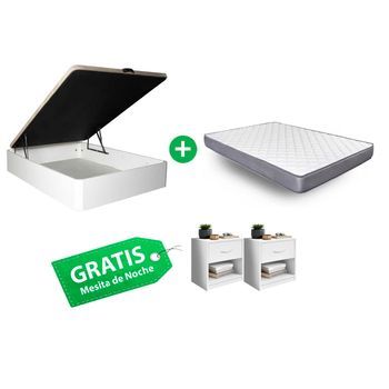 Oferta Exclusiva Web: Cama Canapé 135cm + Colchon 135cm . Gratis Mesita De Noche 1 Cajones