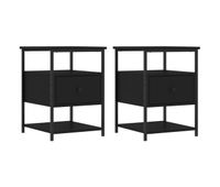 vidaxl mesitas de noche 2 uds madera de ingenieria negro 40x42x56 cm