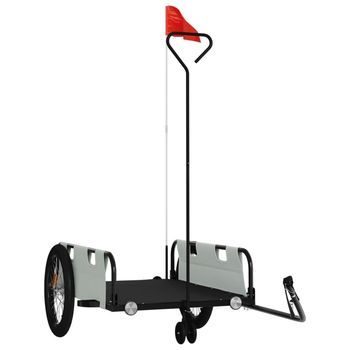 Remolque Para Bicicletas Tela Oxford Y Hierro Gris Y Negro Vidaxl