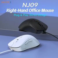 ajazz nj09 raton para juegos con cable asimetrico para mano derecha sensor de alto rendimiento dpi8000 plug and play raton para estudiantes y oficina