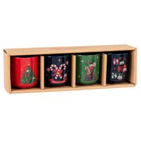set de 4 de tazas navidenas de ceramica