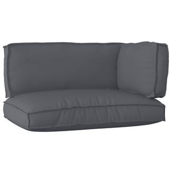 Juego De Cojines Para Palets Tela Oxford Gris Antracita Vidaxl