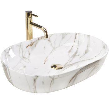 Lavabo Sobre Encimera Rea Cleo 61 Aiax Shiny White