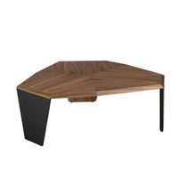 mesa centro asimetrica nogal y pvc negro angel cerda 2136 115x96x40