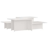 2 uds mesas de centro - mesas de cafe madera contrachapada blanco 1115x50x33cm