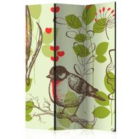 biombo - bird and lilies vintage pattern 135x172 cm